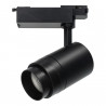 Foco carril led 30W negro ángulo ajustable
