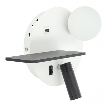 ALUMINIUM WALL LIGHT LED 3+5W USB