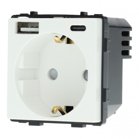 Basisstecker schuko 16A USB...