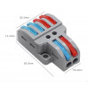 Quick connector 2 inputs 4 outputs 0.08-4mm²