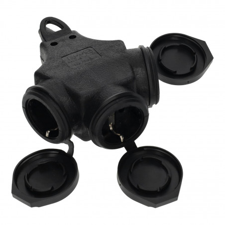 Schuko triple female plug 16A 250V